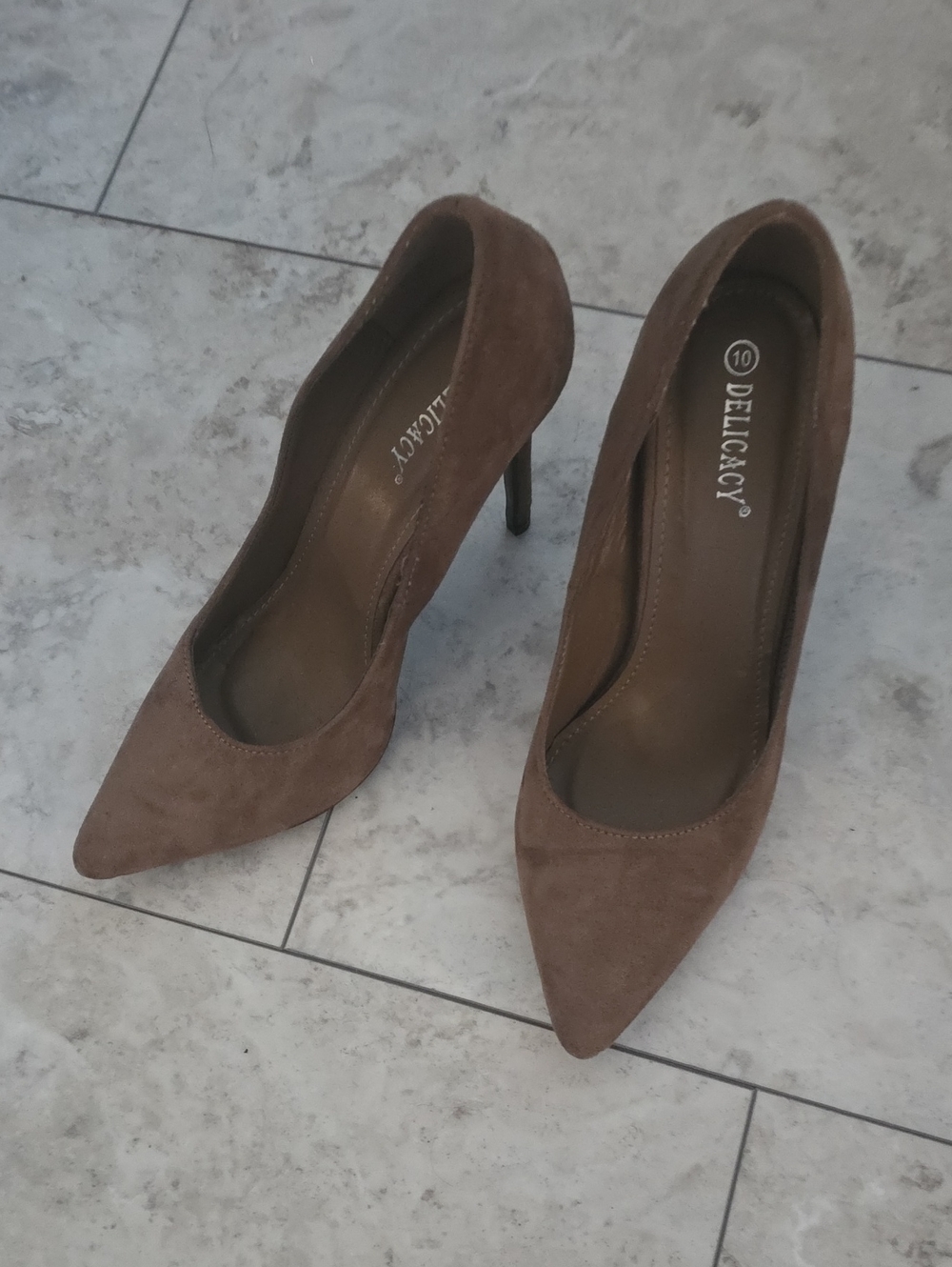 Delicacy Brown Suede Pointed-Toe Stiletto Pumps